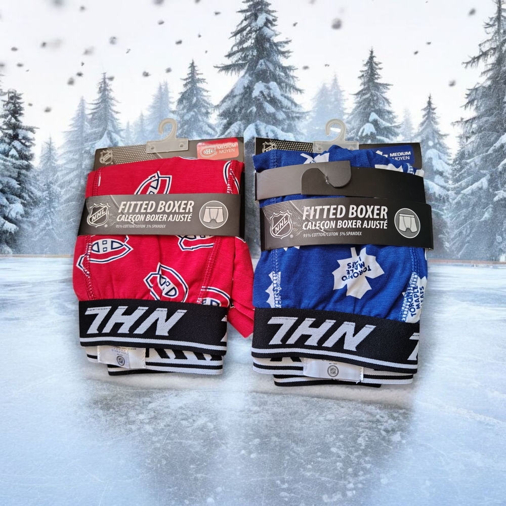 🏒 NHL Fitted Boxer Shorts (Set of 2) — Toronto Maple Leafs & Montreal Canadiens